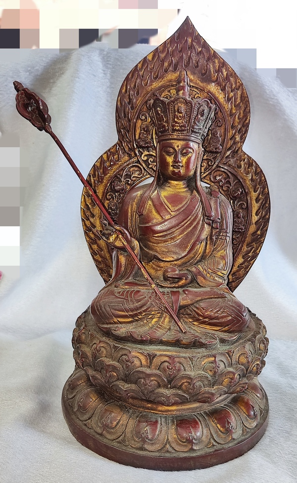 古玩雜項銅漆金地藏王菩薩拍賣,當前價格3333元