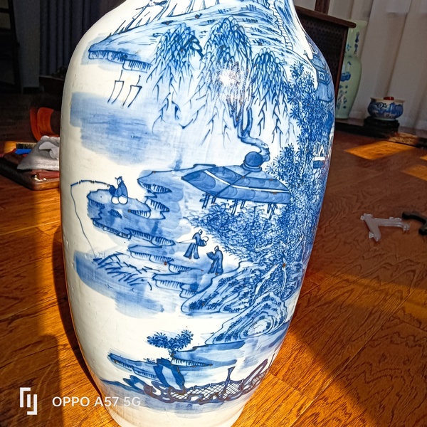 古玩陶瓷清中期山水大瓶拍賣,當前價格15000元