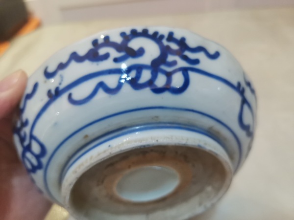 古玩陶瓷晚清民国青花花卉纹盘拍卖，当前价格158元
