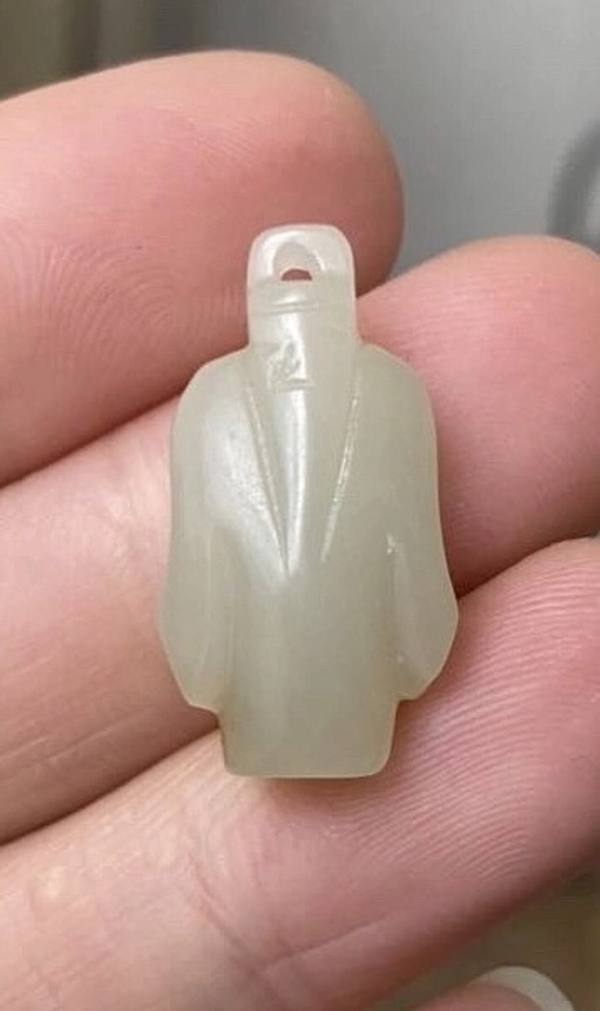 古玩玉器辟邪-翁仲-和田玉吊墜-佩戴-驅鬼拍賣,當前價格150元