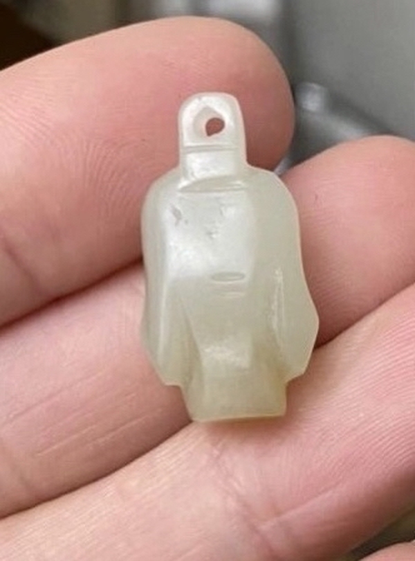 古玩玉器辟邪-翁仲-和田玉吊墜-佩戴-驅鬼拍賣,當前價格150元