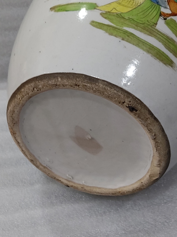 古玩陶瓷粉彩教子圖人物紋冬瓜罐拍賣,當前價格1280元