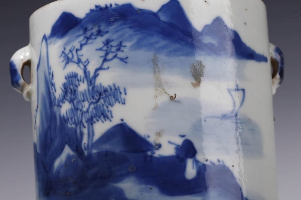古玩陶瓷清?光緒山水紋青花蓋盅拍賣,當(dāng)前價(jià)格1980元