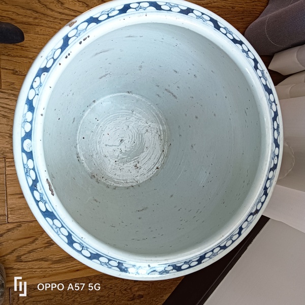 古玩陶瓷青花留白冰梅卷缸拍賣，當(dāng)前價格14600元