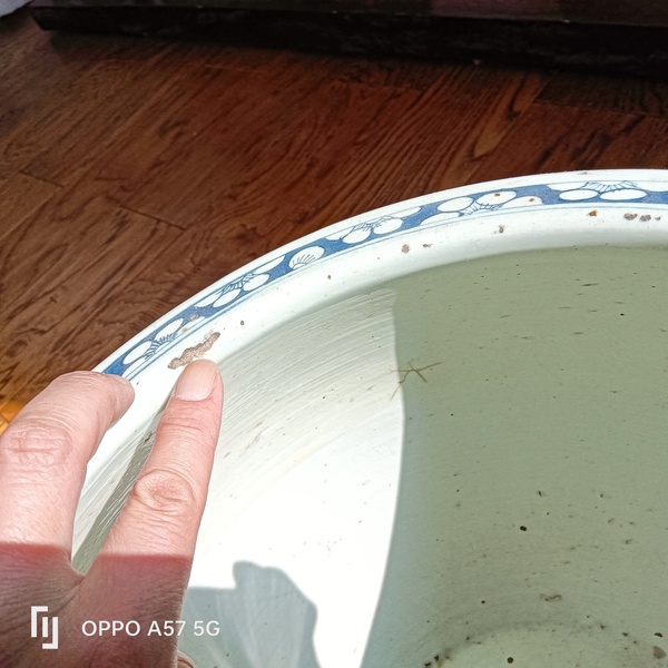 古玩陶瓷青花留白冰梅卷缸拍賣，當(dāng)前價格14600元