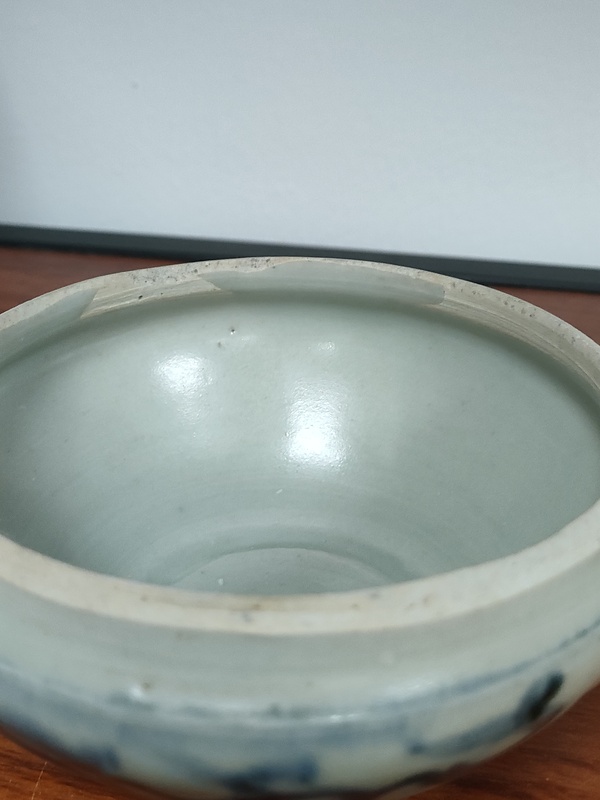 古玩陶瓷明代中晚期青花蓋罐拍賣，當(dāng)前價(jià)格2200元