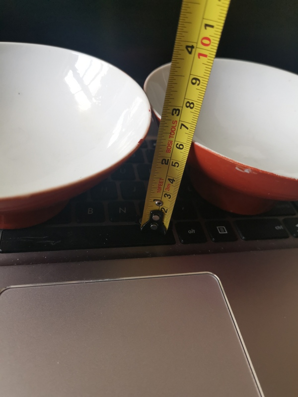 古玩陶瓷民國,礬紅高足碗一對,全品。拍賣,當前價格1333元