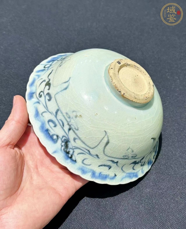 古玩陶瓷青花花卉紋葵口碗真品鑒賞圖