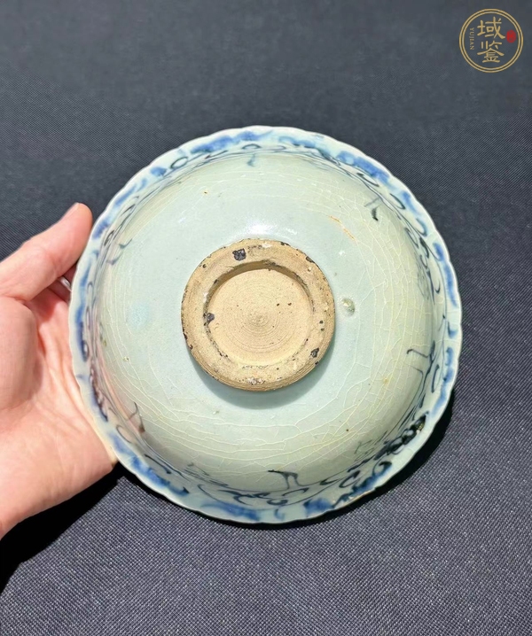 古玩陶瓷青花花卉紋葵口碗真品鑒賞圖