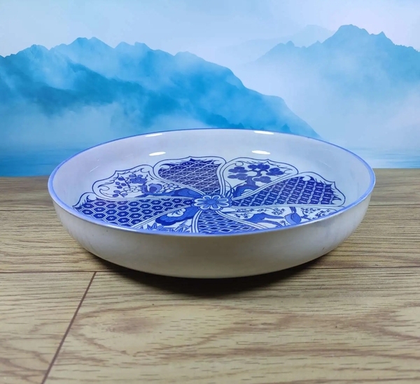 古玩陶瓷花卉紋青花盤拍賣,當(dāng)前價格398元