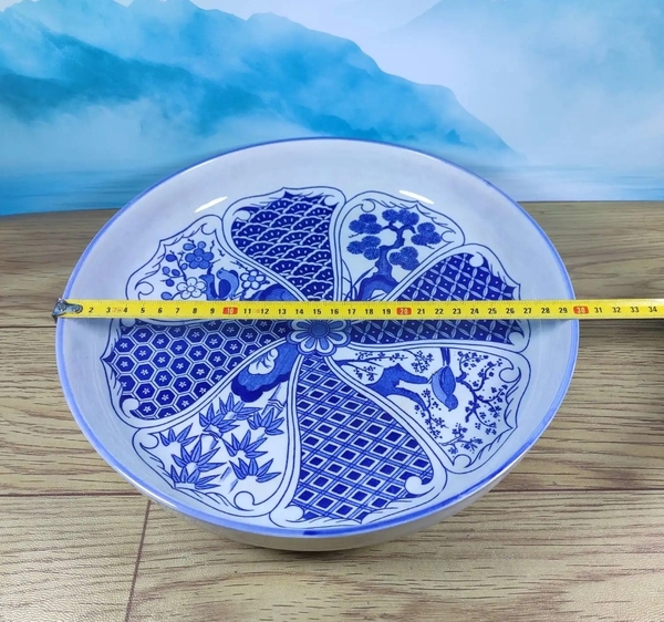 古玩陶瓷花卉紋青花盤拍賣,當(dāng)前價格398元