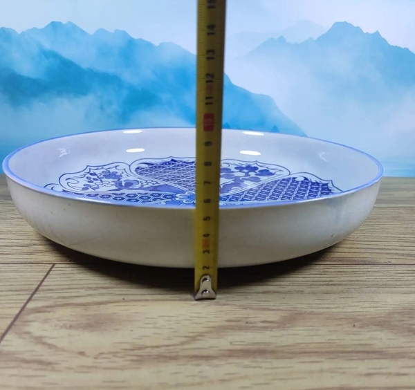 古玩陶瓷花卉紋青花盤拍賣,當(dāng)前價格398元