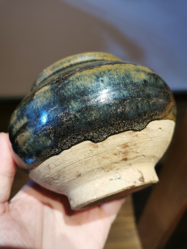 古玩陶瓷元代?兔毫釉窯變茶入拍賣,當前價格2999元