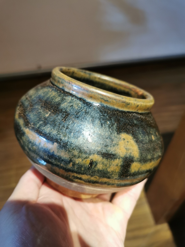 古玩陶瓷元代?兔毫釉窯變茶入拍賣,當前價格2999元