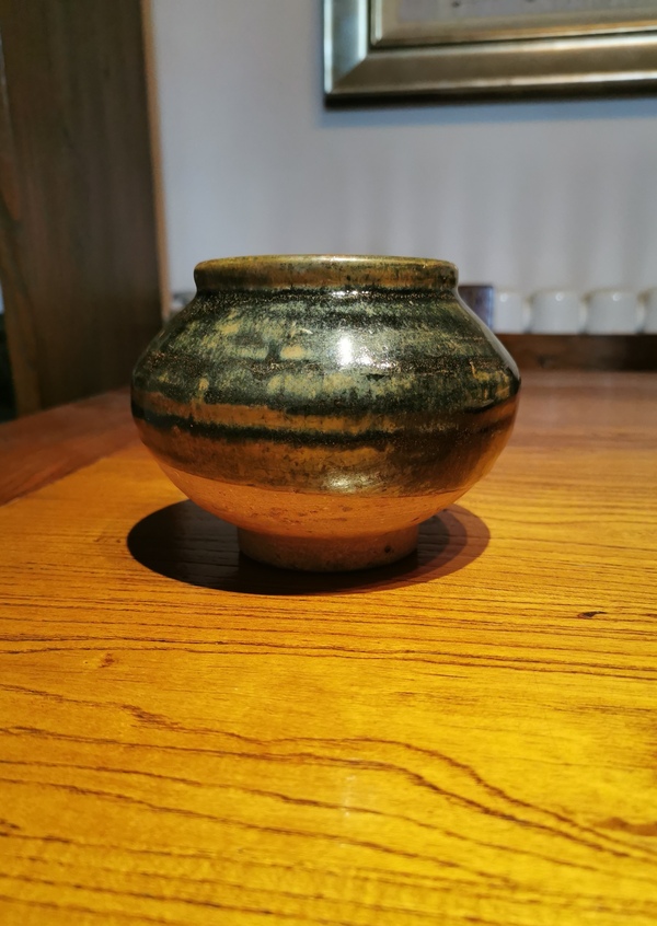 古玩陶瓷元代?兔毫釉窯變茶入拍賣,當前價格2999元