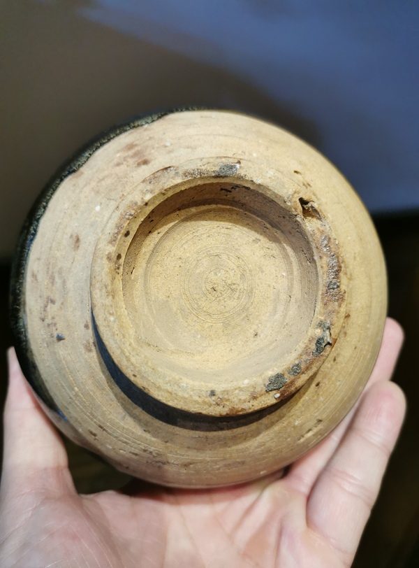 古玩陶瓷元代?兔毫釉窯變茶入拍賣,當前價格2999元