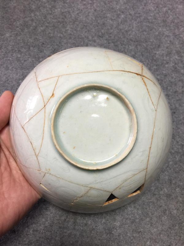 古玩陶瓷湖田窯影青釉刻花碗標本拍賣,當前價格900元