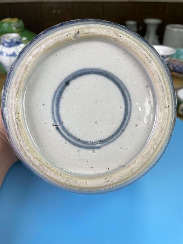 古玩陶瓷清康雍 極品青花萬壽紋大罐拍賣,當前價格8500元