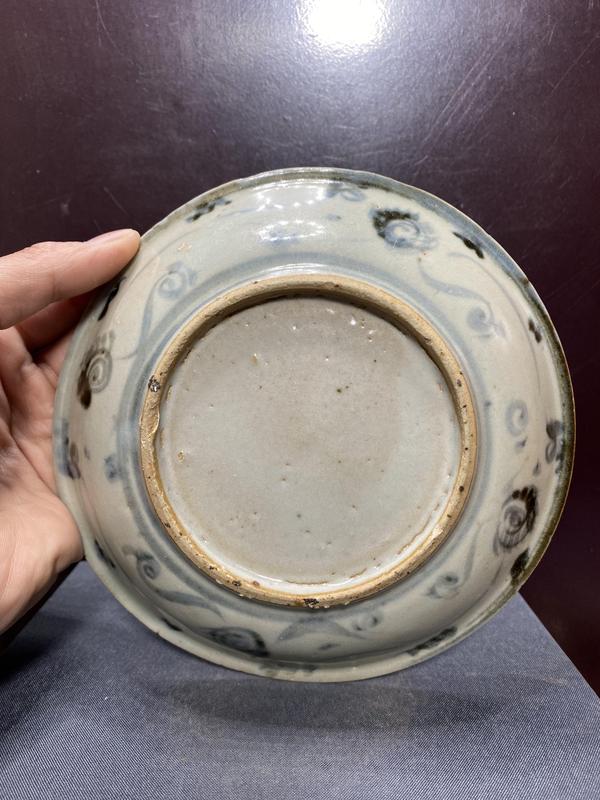 古玩陶瓷青花獅子繡球圖盤拍賣,當前價格2280元