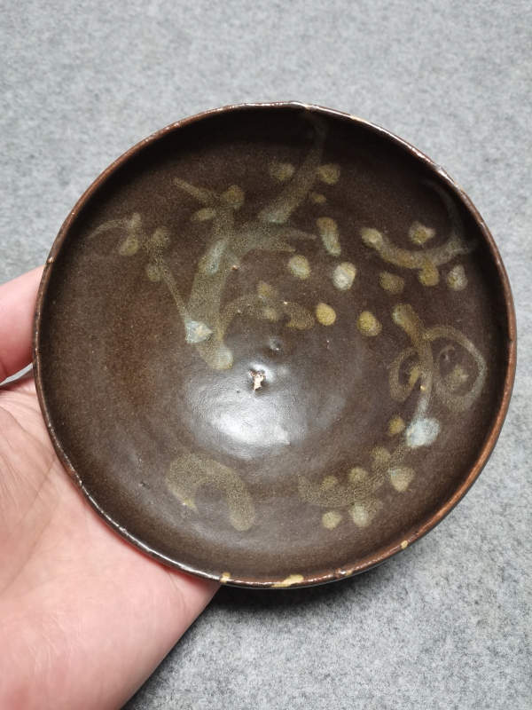 古玩陶瓷南宋吉州窑褐釉点彩盏拍卖，当前价格16800元