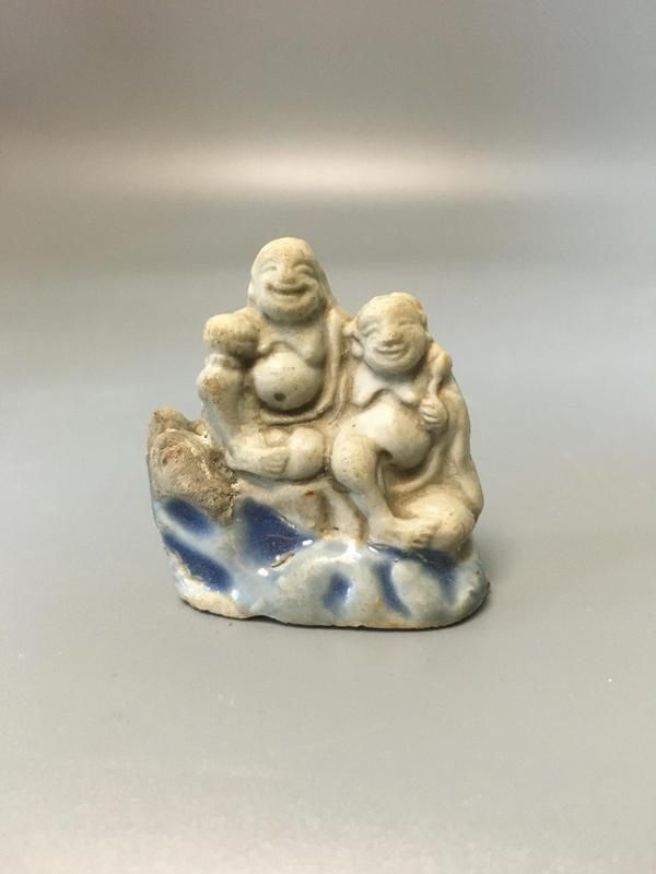 古玩陶瓷清代?精品和合二仙瓷塑拍賣,當前價格996元