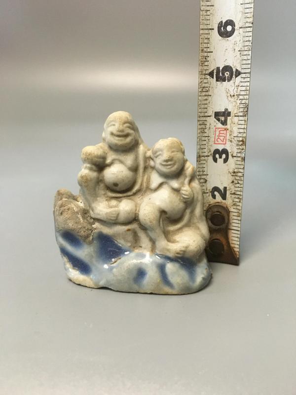 古玩陶瓷清代?精品和合二仙瓷塑拍賣,當前價格996元