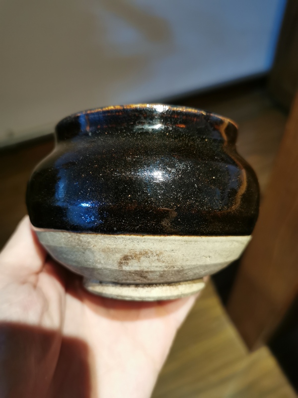古玩陶瓷元代?磁州窯黑釉茶入拍賣，當前價格996元