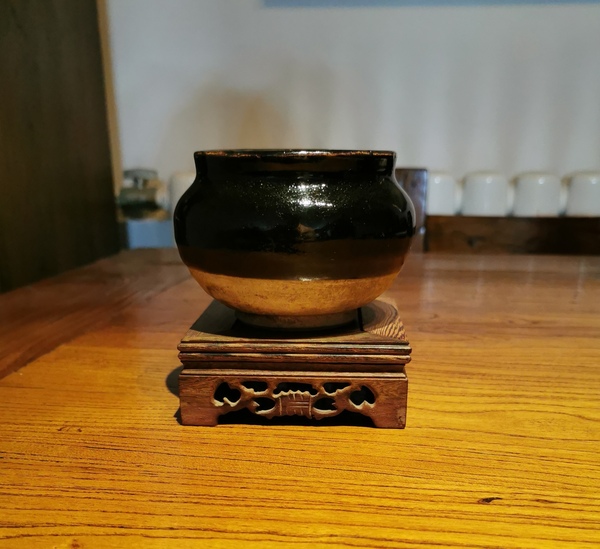 古玩陶瓷元代?磁州窯黑釉茶入拍賣，當前價格996元