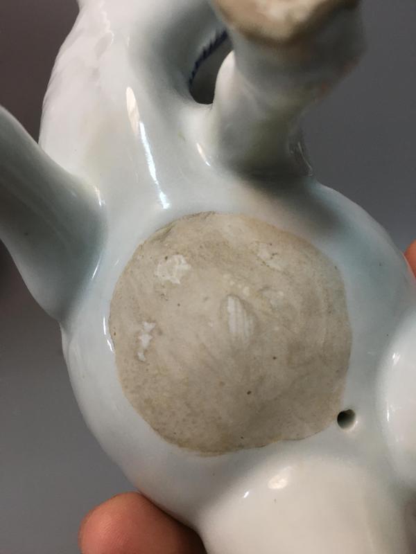 古玩陶瓷【稀有擺件】民國青花童子牧牛瓷塑拍賣,當前價格6600元