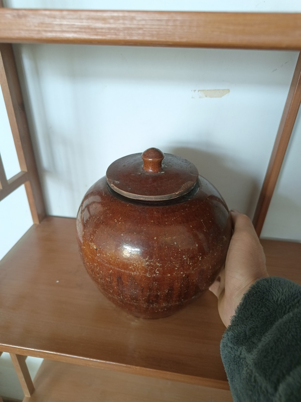 古玩陶瓷晚清民國鈞紅釉蓋罐拍賣,當前價格680元
