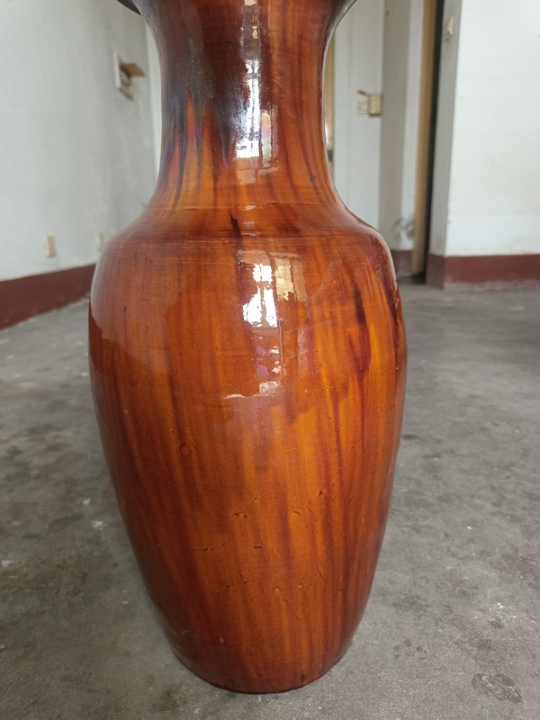 古玩陶瓷清中鈞紅釉撇口瓶拍賣,當前價格2000元