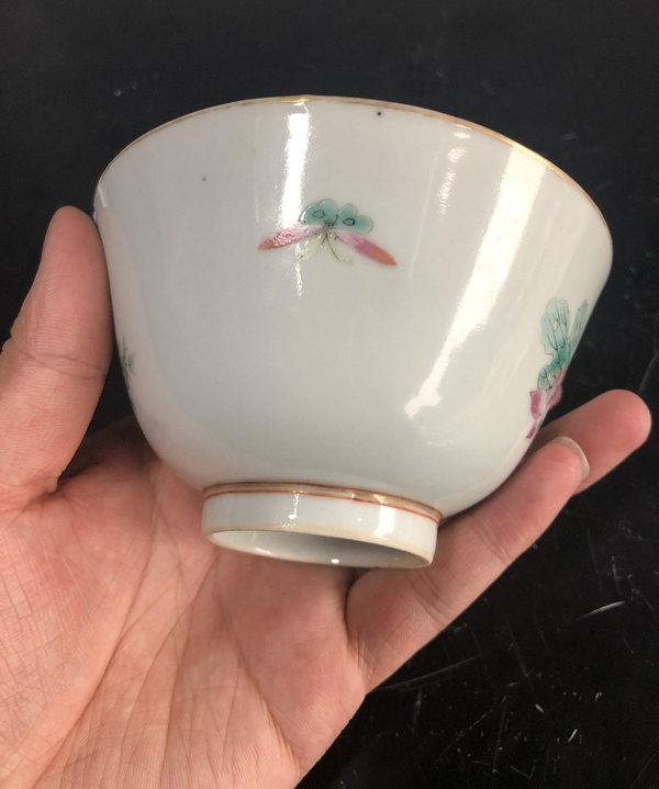 古玩陶瓷粉彩花卉石榴紋碗拍賣,當前價格2860元