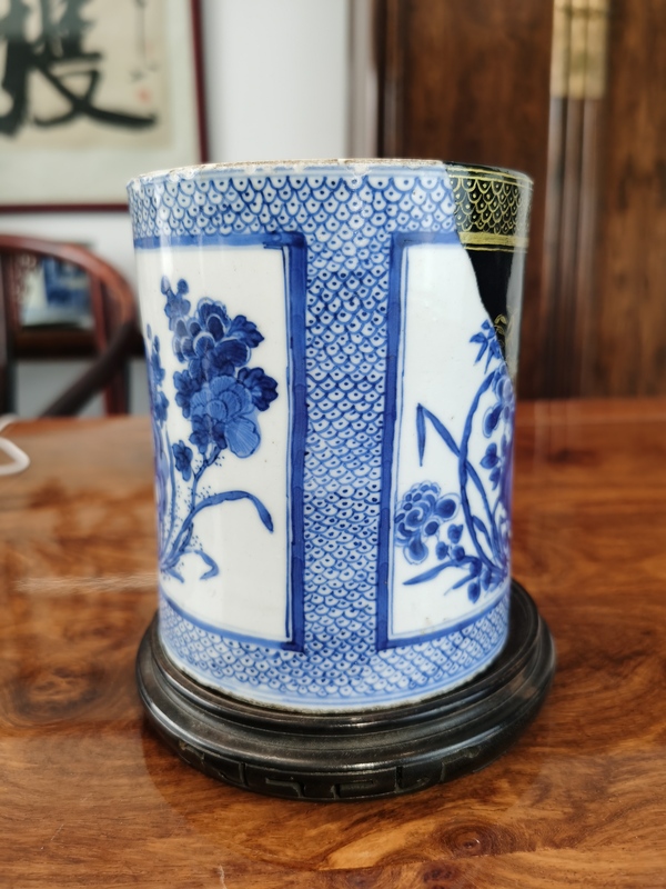 古玩陶瓷康熙青花筆筒拍賣,當前價格7000元