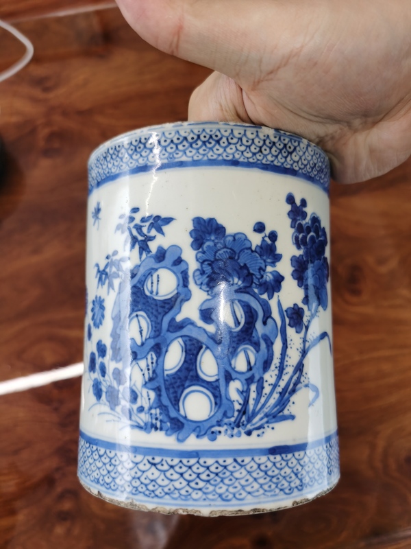 古玩陶瓷康熙青花筆筒拍賣,當前價格7000元