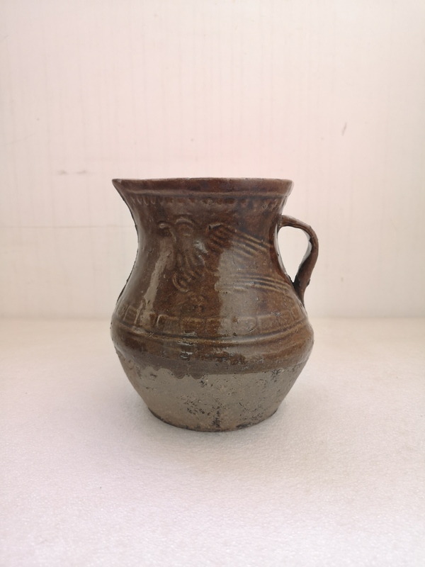 古玩陶瓷醬釉印花鳥紋花澆拍賣,當前價格680元