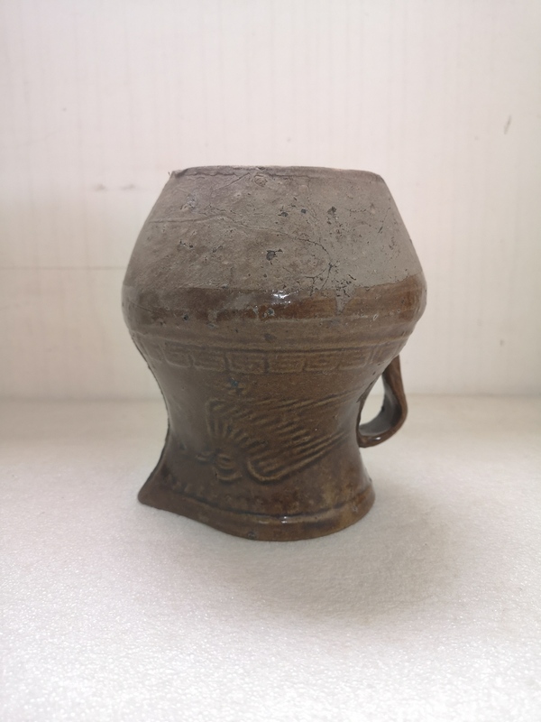 古玩陶瓷醬釉印花鳥紋花澆拍賣,當前價格680元