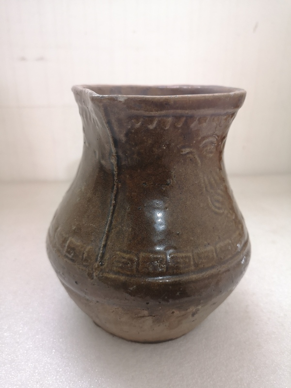 古玩陶瓷醬釉印花鳥紋花澆拍賣,當前價格680元