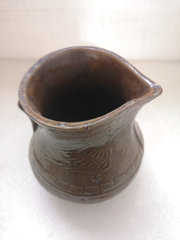 古玩陶瓷醬釉印花鳥紋花澆拍賣,當前價格680元