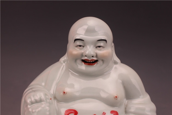 古玩陶瓷晚清彌勒佛瓷像拍賣,當前價格100元