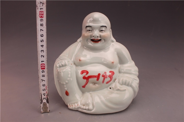 古玩陶瓷晚清彌勒佛瓷像拍賣,當前價格100元
