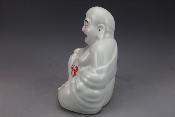 古玩陶瓷晚清彌勒佛瓷像拍賣,當前價格100元