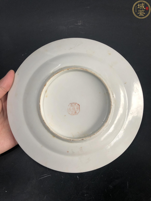 古玩陶瓷胭脂紅點綠彩壽字盤拍賣,當前價格880元