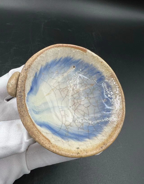 古玩陶瓷收藏精品窯變釉油燈拍賣,當前價格3800元
