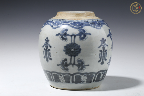 古玩陶瓷康熙·青花花間壽字紋罐真品鑒賞圖