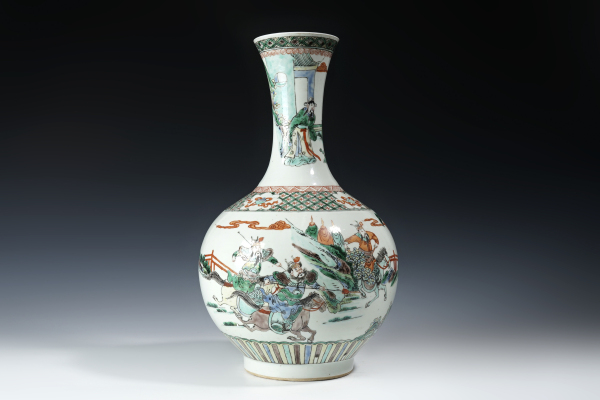 古玩陶瓷清晚期·五彩人物故事纹赏瓶拍卖，当前价格5214元