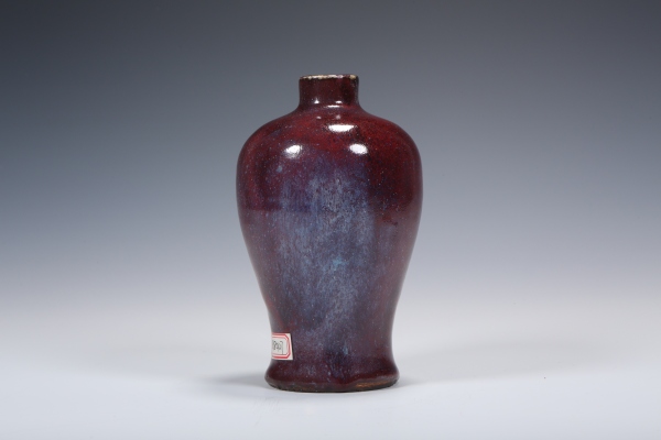 古玩陶瓷清晚期·窑变红釉梅瓶拍卖，当前价格1500元