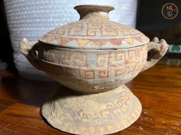 古玩瓷器东周陶器彩绘簋真品鉴赏图