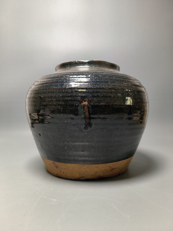 古玩陶瓷清代?磁州窯黑釉罐拍賣,當前價格299元
