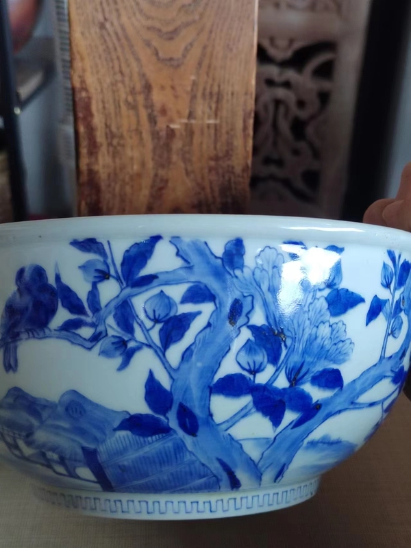 古玩陶瓷(精品貢碗)晚清花卉紋青花香櫞拍賣,當(dāng)前價(jià)格2888元