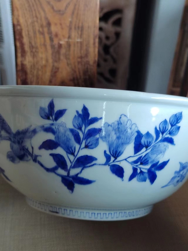 古玩陶瓷(精品貢碗)晚清花卉紋青花香櫞拍賣,當(dāng)前價(jià)格2888元